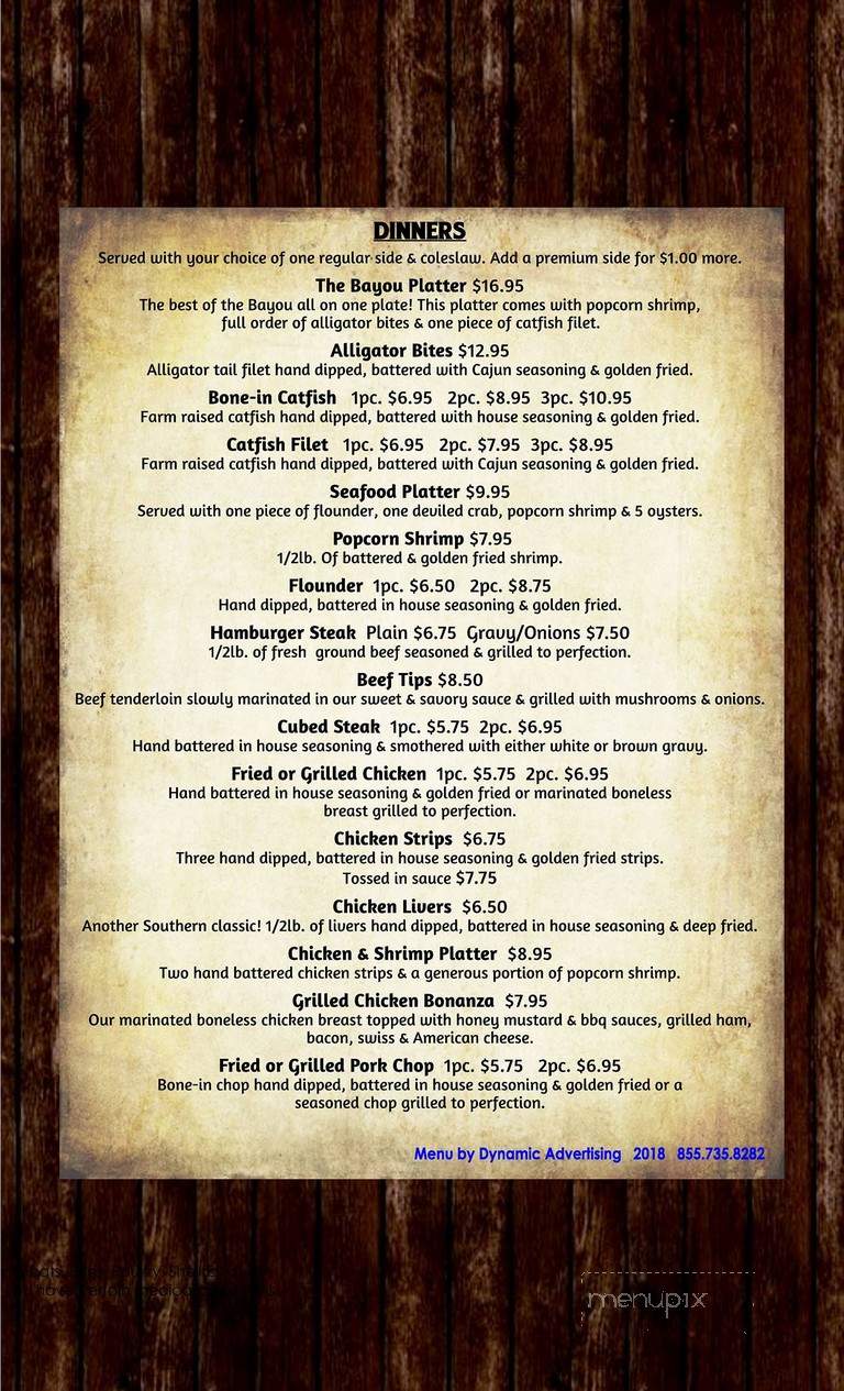 Lou & Perry's II - Donalds, SC menu_pic