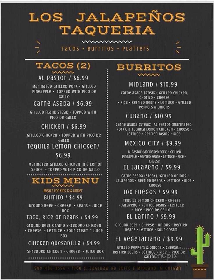Los Jalapenos - Midland, MI menu_pic