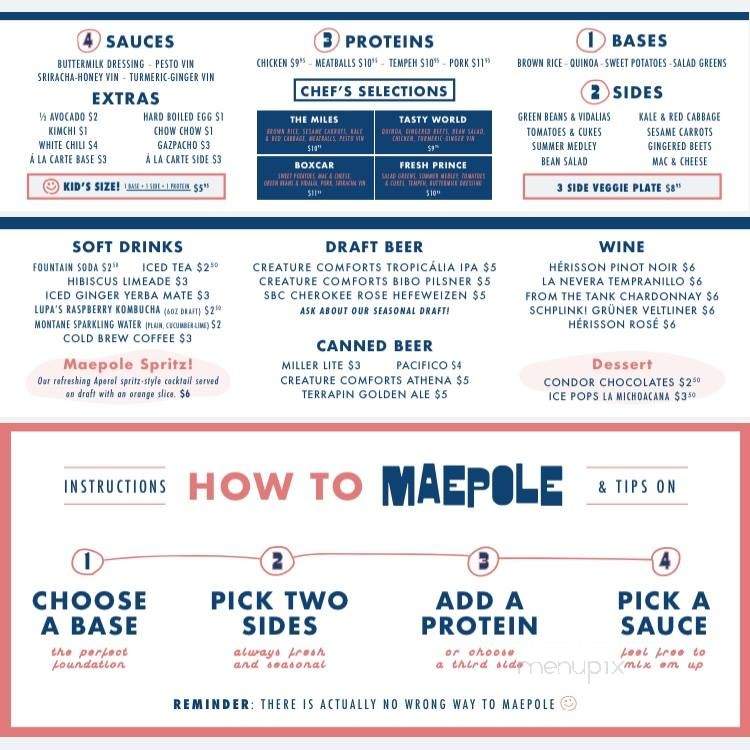 Maepole - Athens, GA menu_pic