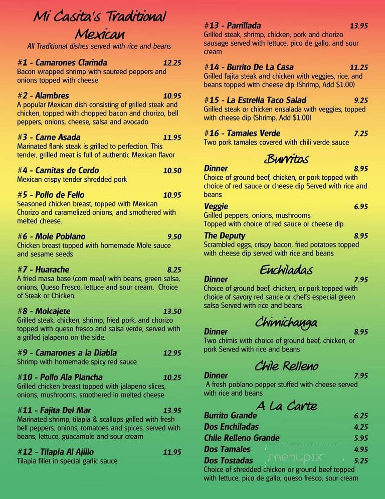 Mi Casita - Clarinda, IA menu_pic