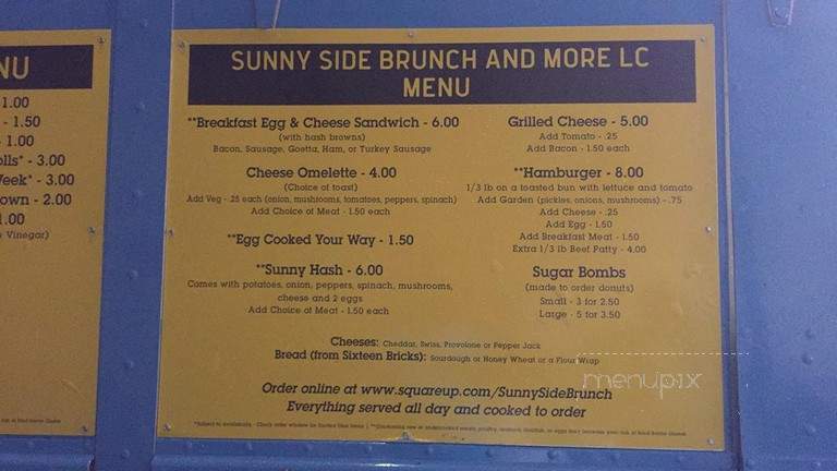 Sunny Side Brunch - Cincinnati, OH menu_pic