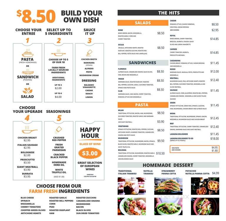 Mona Fresh Italian - Houston, TX menu_pic
