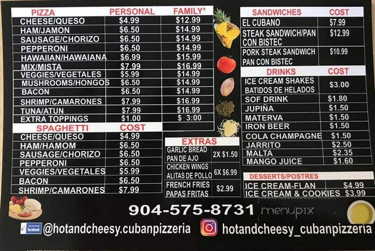 Cuban Pizzeria - Jacksonville, FL menu_pic