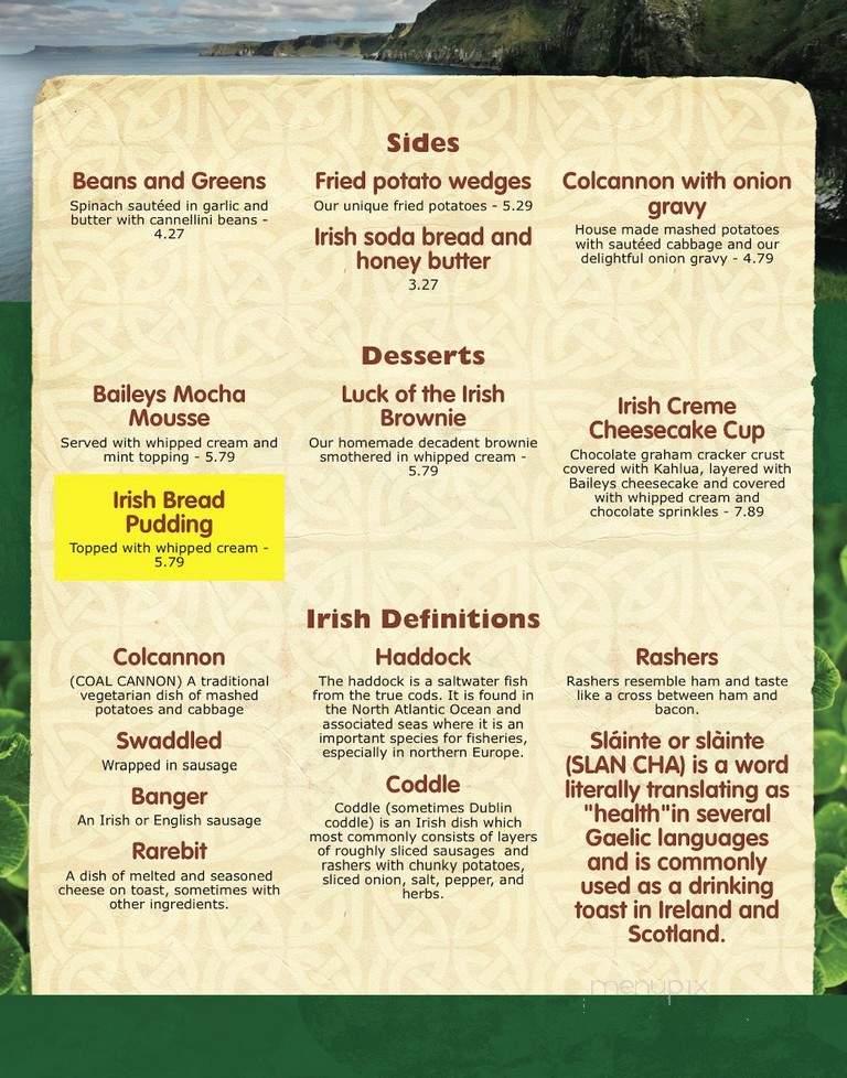 Shenanigans Pub and Grill - Bremerton, WA menu_pic