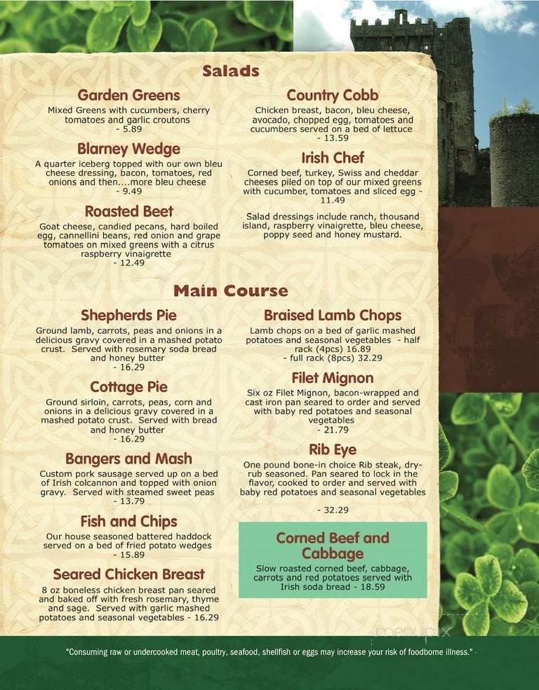 Shenanigans Pub and Grill - Bremerton, WA menu_pic