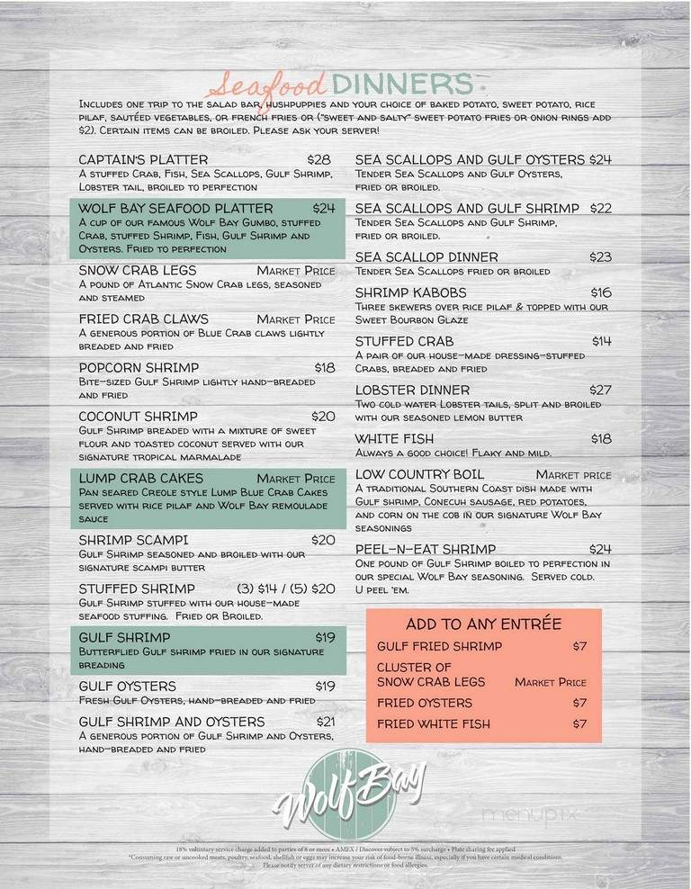 Wolf Bay - Pensacola, FL menu_pic