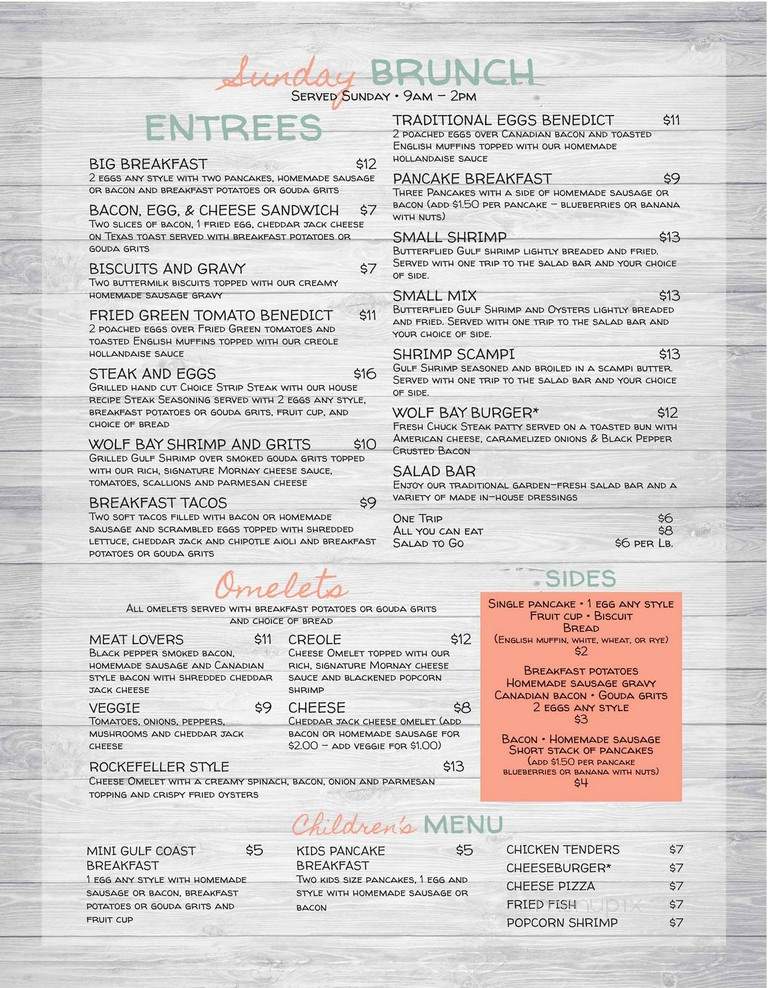 Wolf Bay - Pensacola, FL menu_pic