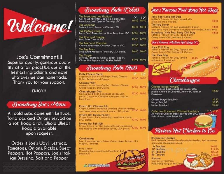 Broadway Joe's Drive In - Riviera Beach, FL menu_pic