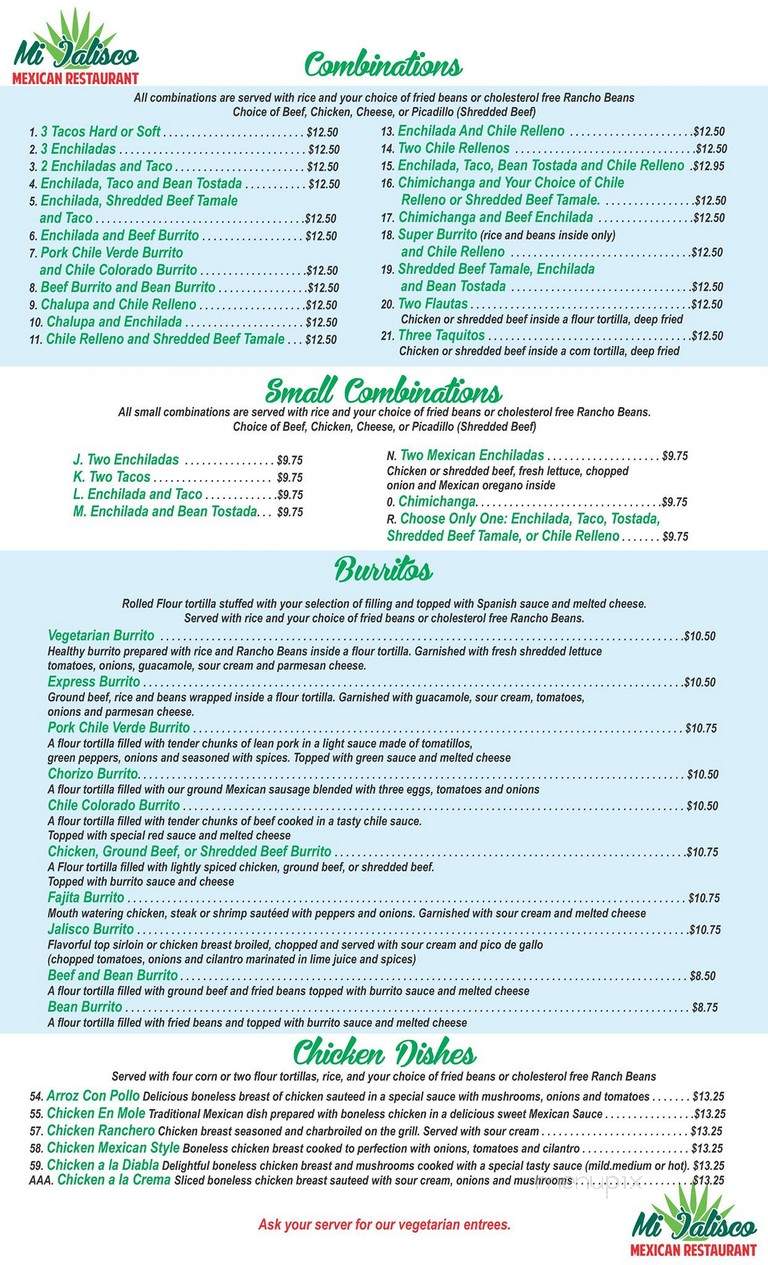Mi Jalisco - Walla walla, WA menu_pic