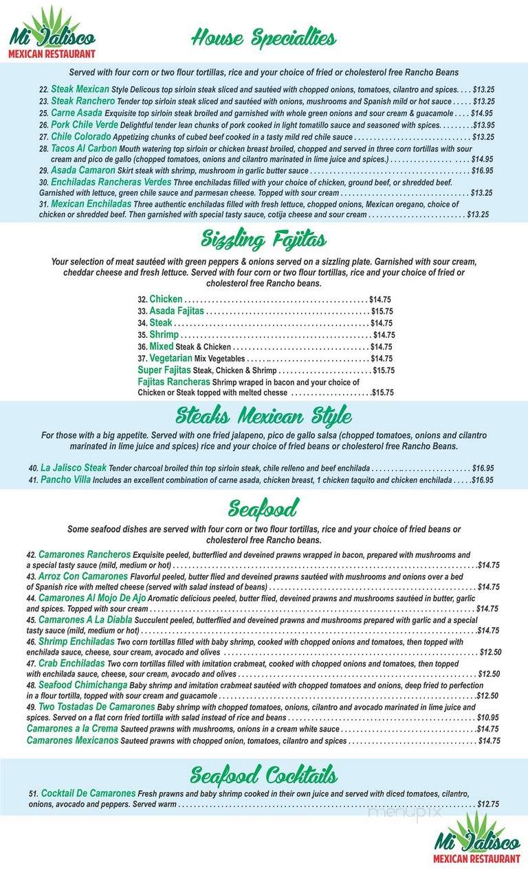 Mi Jalisco - Walla walla, WA menu_pic