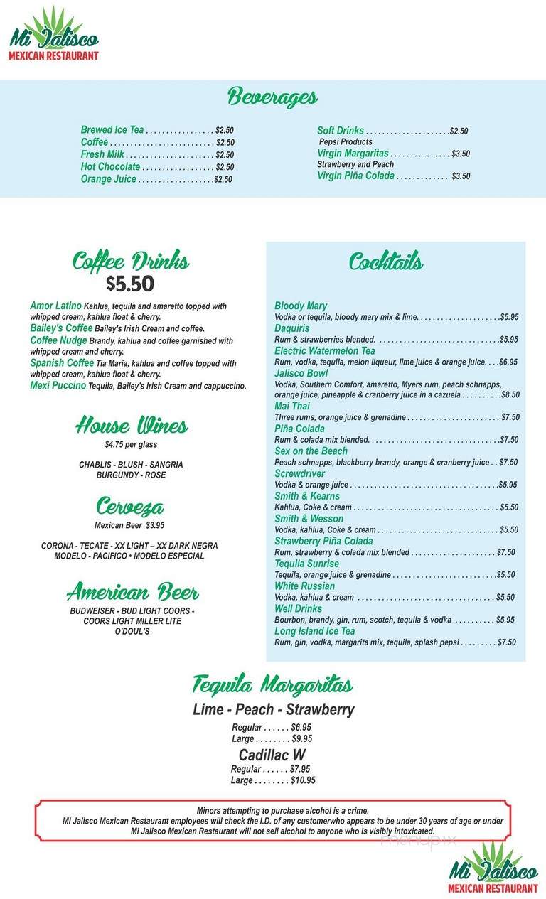 Mi Jalisco - Walla walla, WA menu_pic