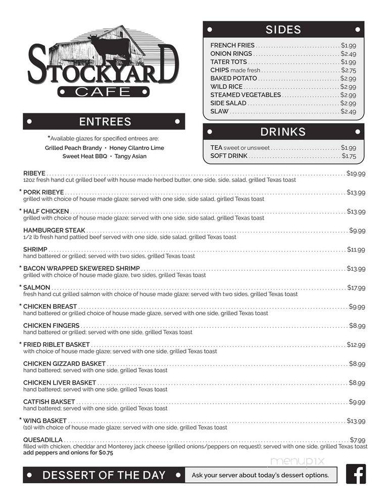 Stockyard Cafe - Pulaski, TN menu_pic