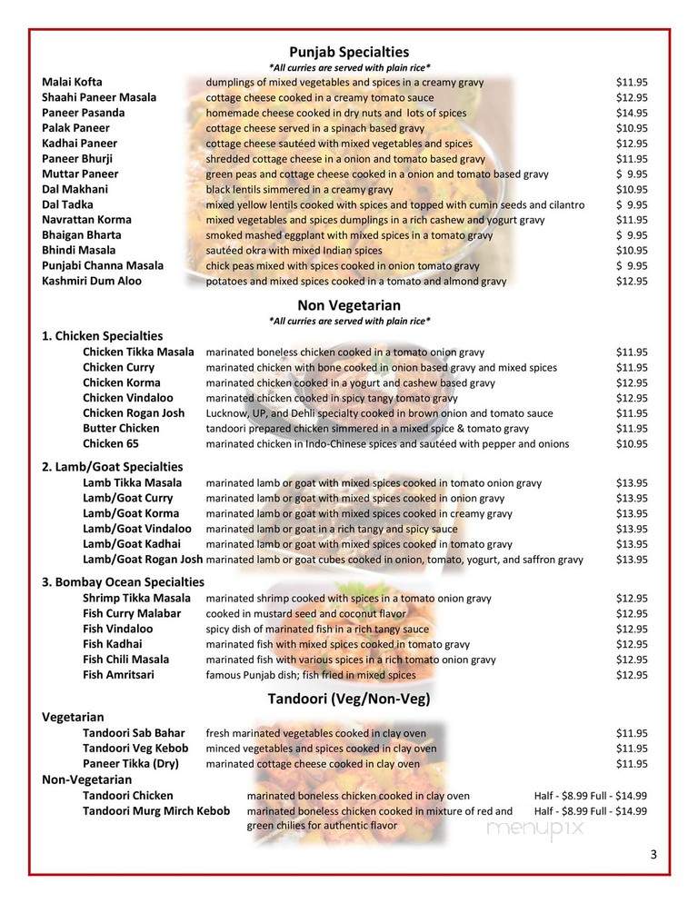 Surti Dhaba Indian Street Cafe - Valdosta, GA menu_pic