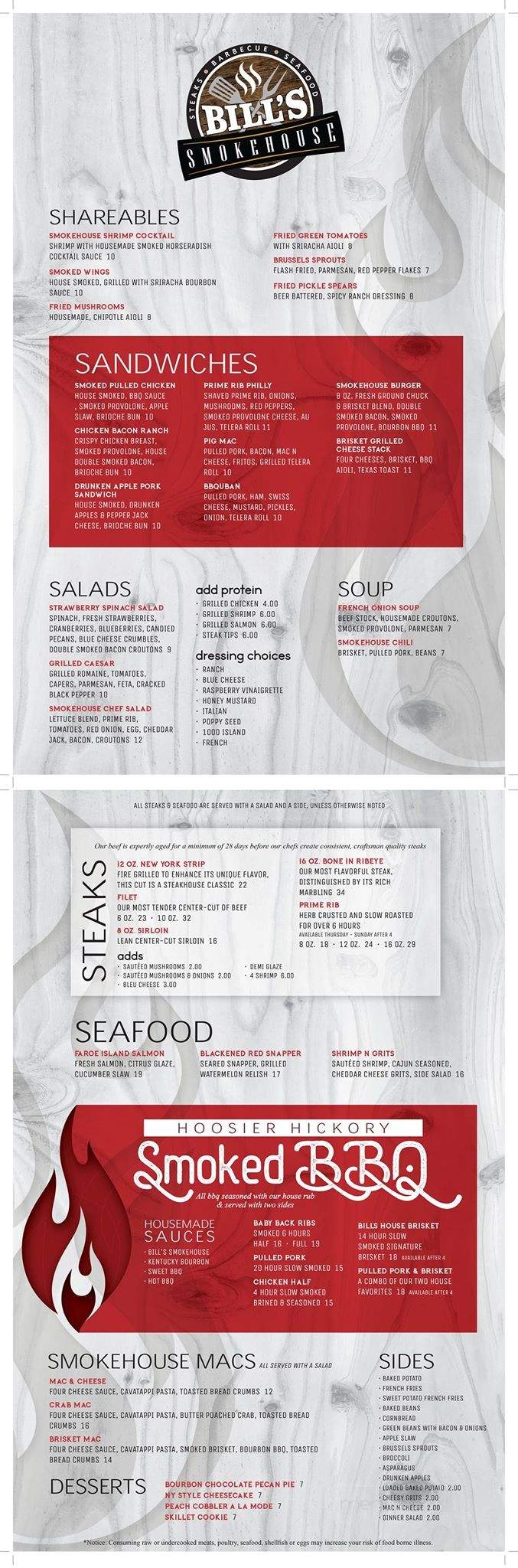 Bill's Smokehouse - Fort Wayne, IN menu_pic