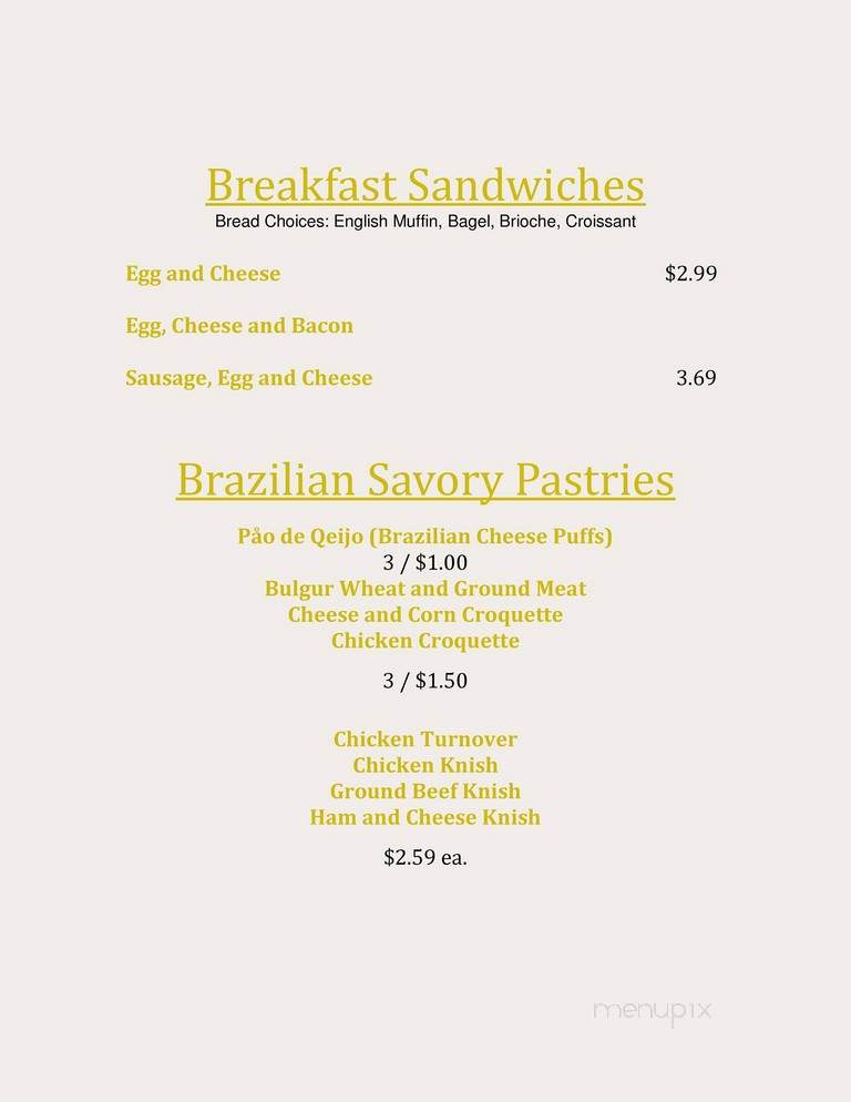 Cafe Agrizzi - Worcester, MA menu_pic