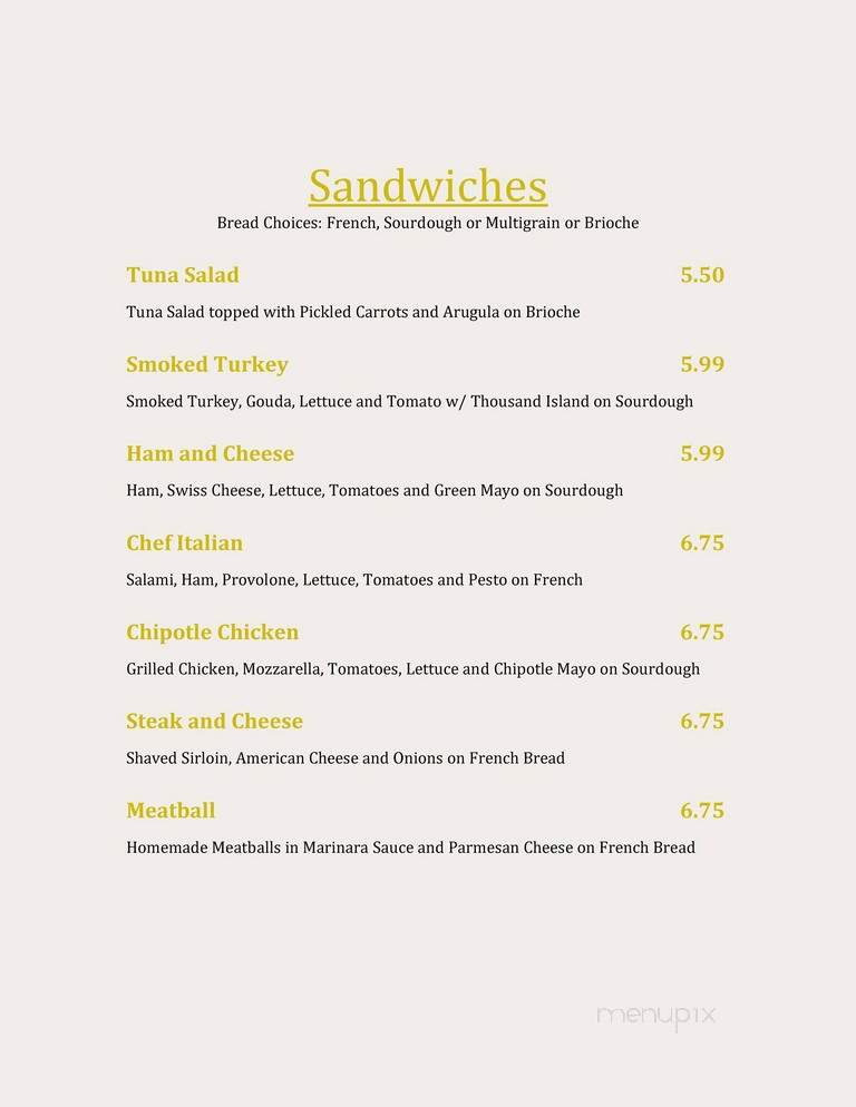 Cafe Agrizzi - Worcester, MA menu_pic