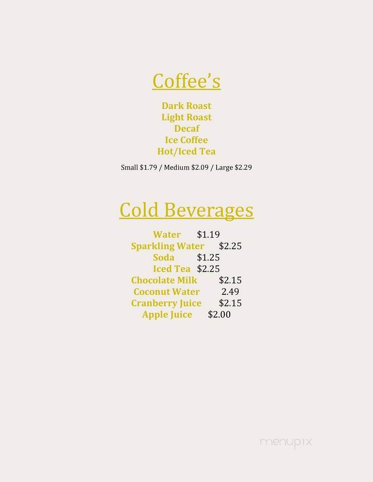 Cafe Agrizzi - Worcester, MA menu_pic