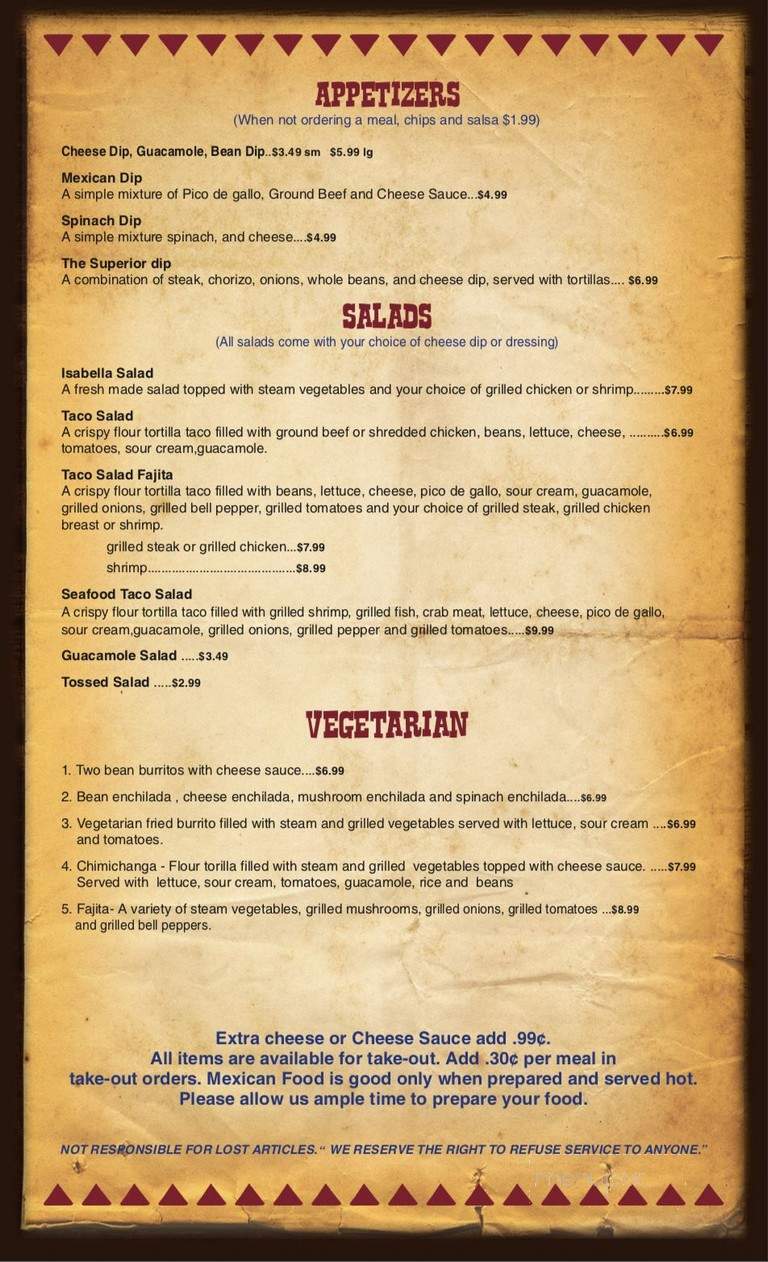 Margaronas Cantina - Anniston, AL menu_pic