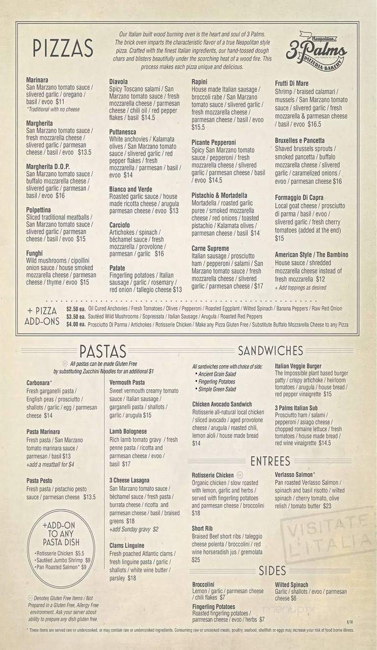 3 Palms Pizzerria - Orange, OH menu_pic