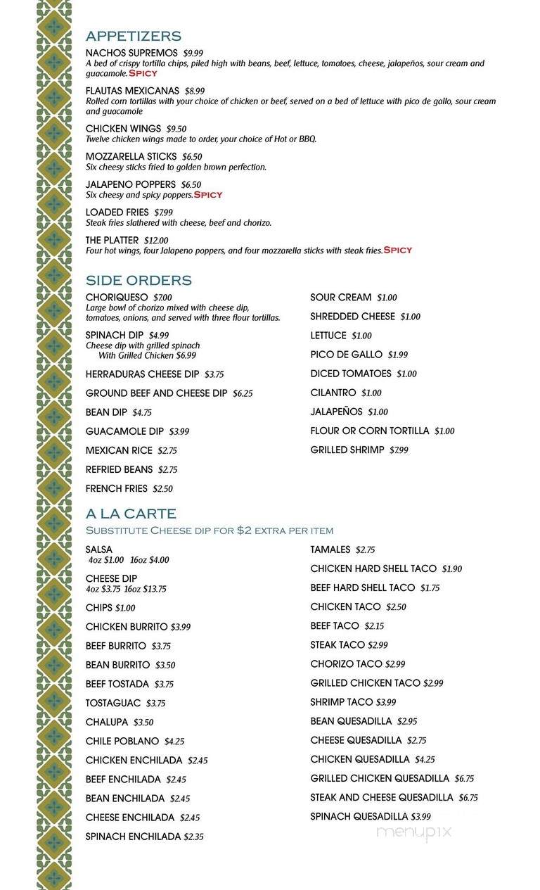 La Riviera Mexican Grill - Manistee, MI menu_pic