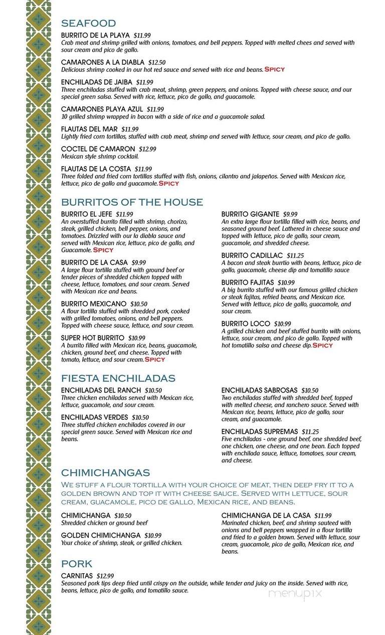 La Riviera Mexican Grill - Manistee, MI menu_pic
