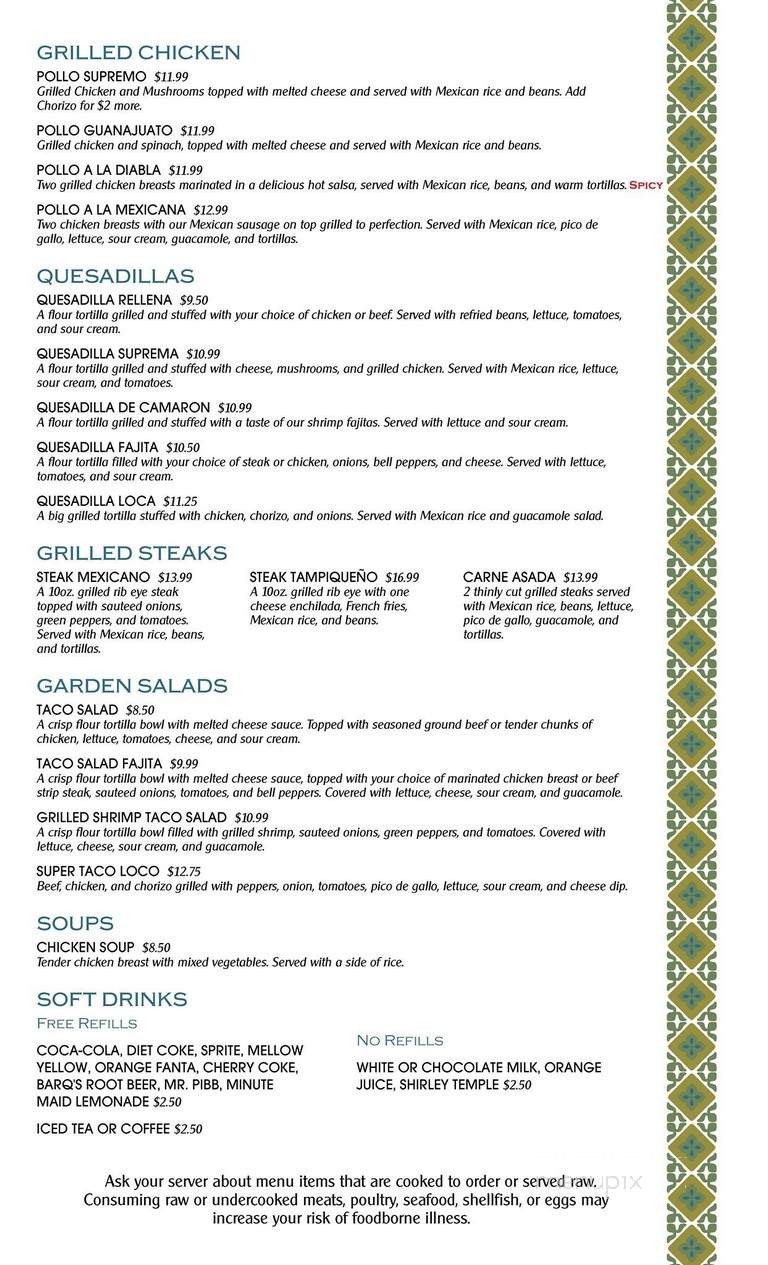 La Riviera Mexican Grill - Manistee, MI menu_pic