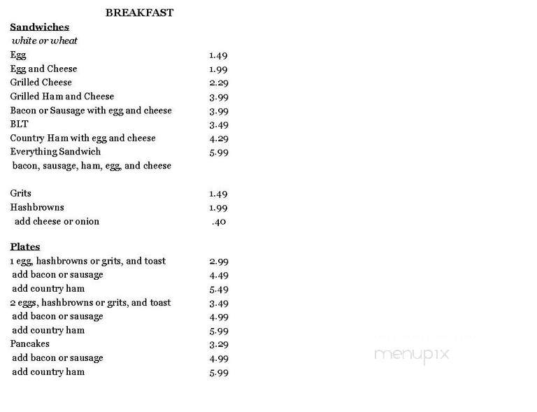Pleasant Grove Diner - Pleasant Grove, AL menu_pic