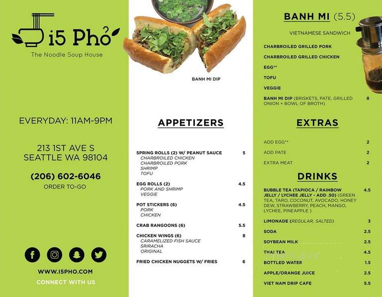 I5 Pho Seattle - Seattle, WA menu_pic