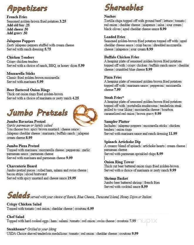 Ale House Bar & Grill - Shamokin, PA menu_pic