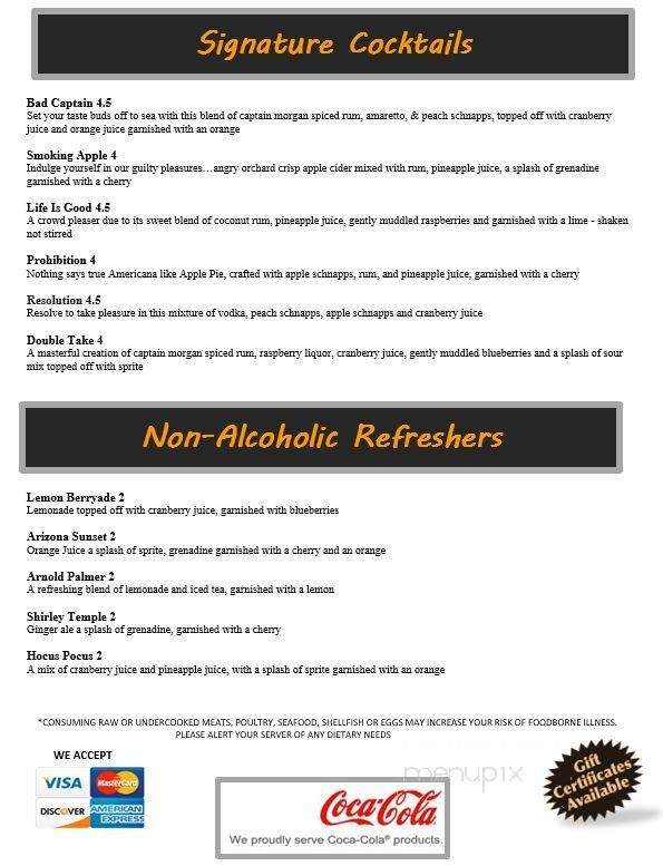 Ale House Bar & Grill - Shamokin, PA menu_pic