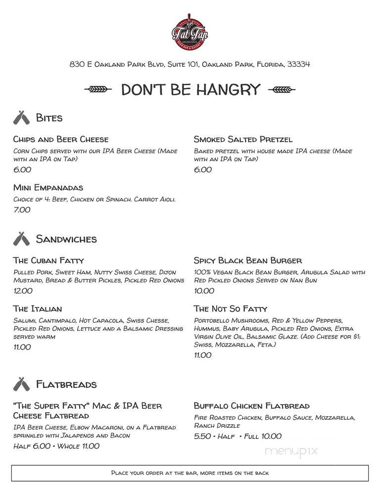 Fat Tap Craft Beer Bar & Eatery - Oakland Park, FL menu_pic