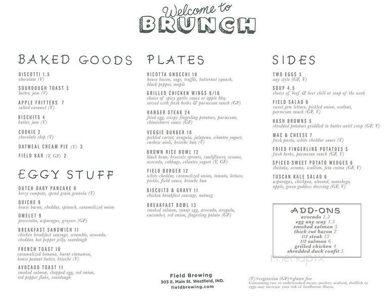 Field Brewing - Westfield, IN menu_pic