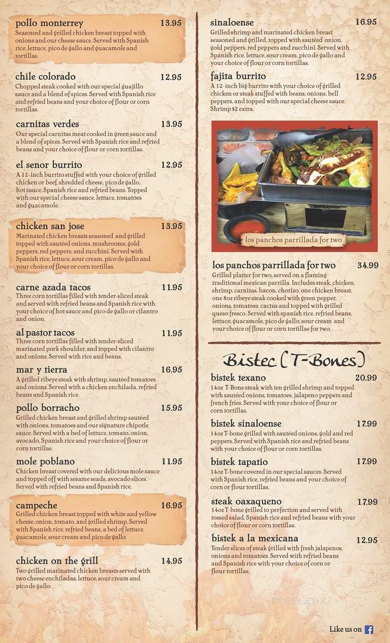 Plaza Los Panchos - Machesney Park, IL menu_pic
