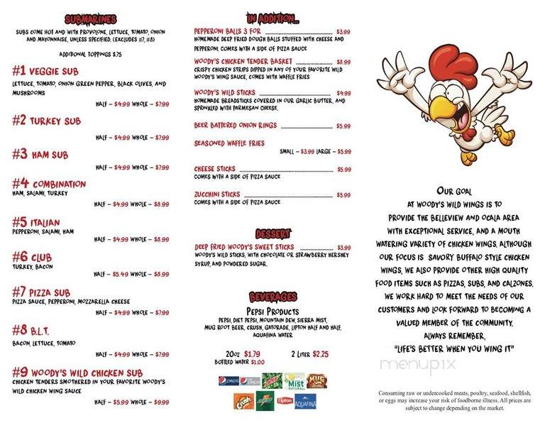 Woody's Wild Wings - Ocala, FL menu_pic