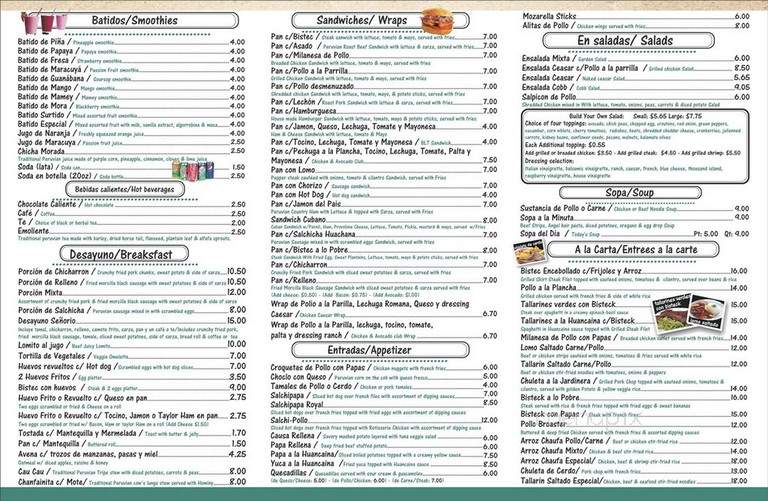 Chapo's Latin Cuisine - Woodland Park, NJ menu_pic