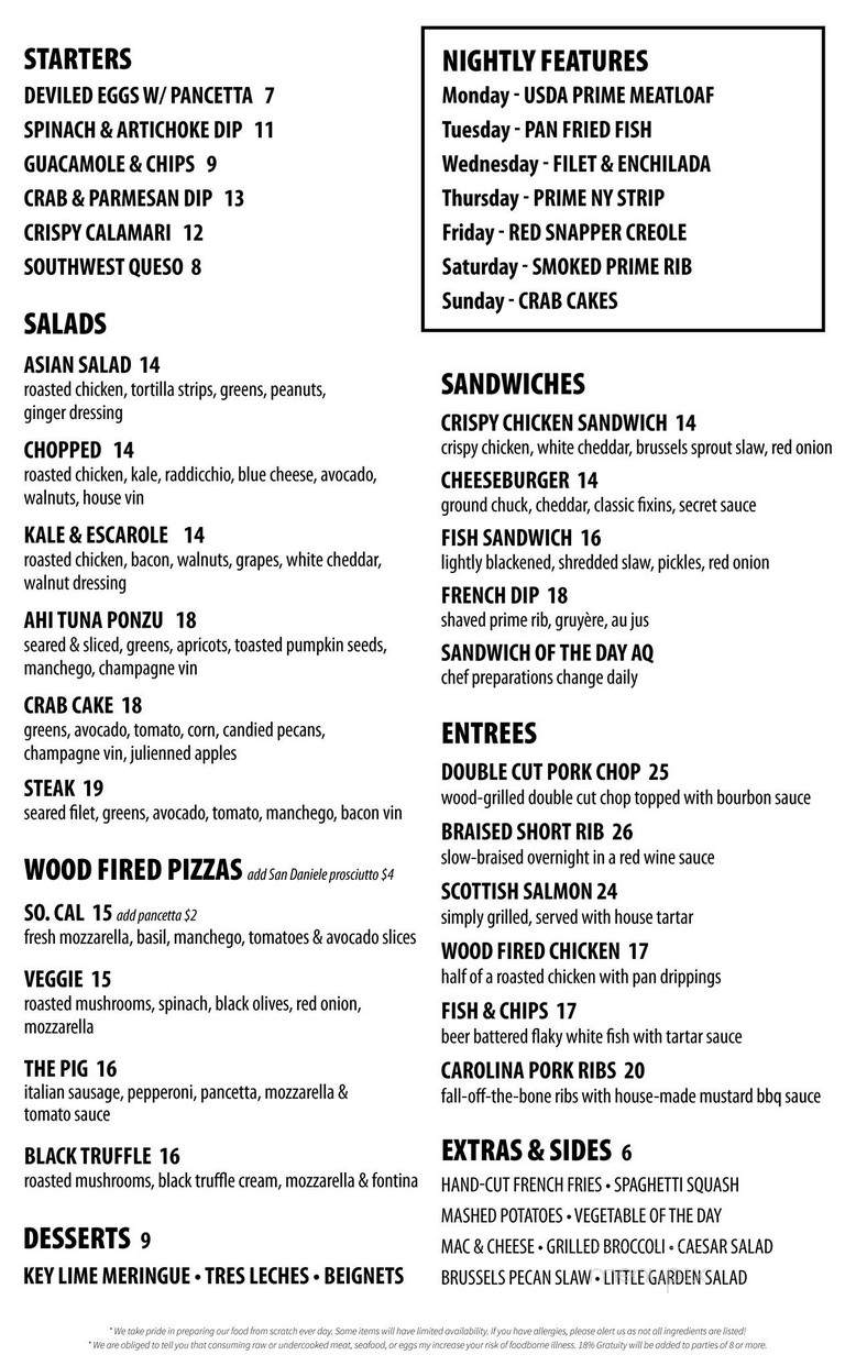 Cork & Pig Tavern - Irving, TX menu_pic