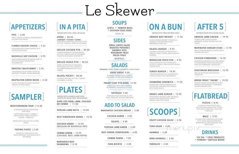 Le Skewer - Brentwood, TN menu_pic