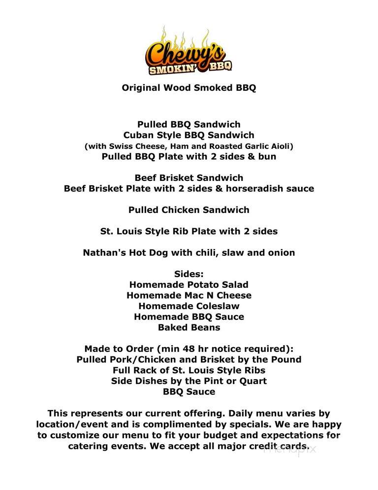 Chewy's Smokin' BBQ - Goldston, NC menu_pic