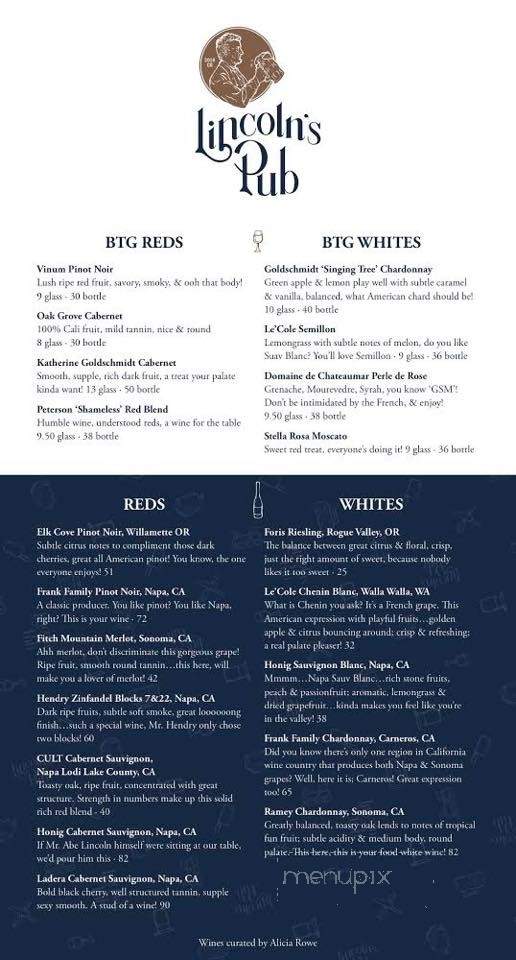 Lincoln's Pub - Council Bluffs, IA menu_pic