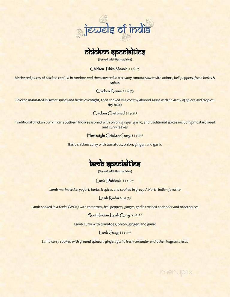 Jewels of India - Carlisle, PA menu_pic