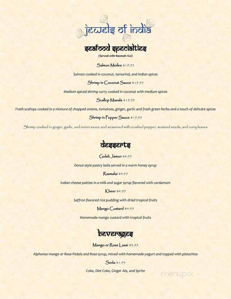 Jewels of India - Carlisle, PA menu_pic