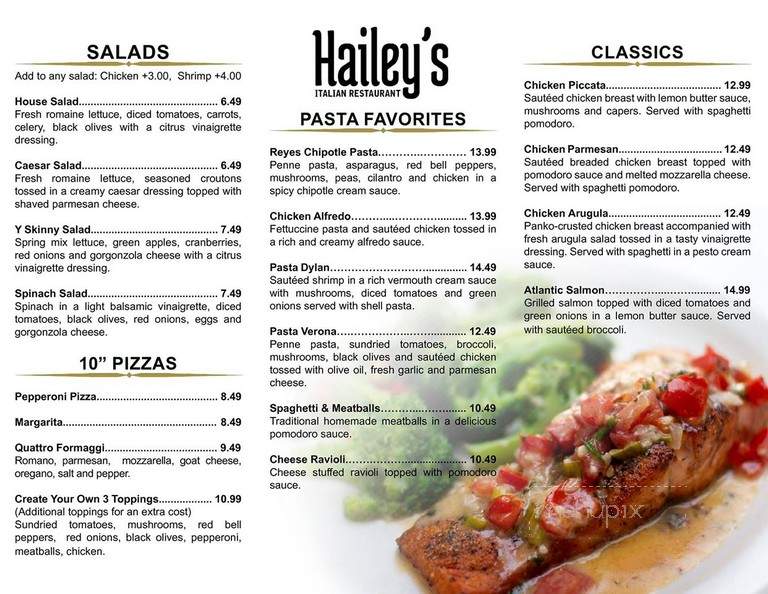 Hailey's Italian Restaurant - Cypress, TX menu_pic