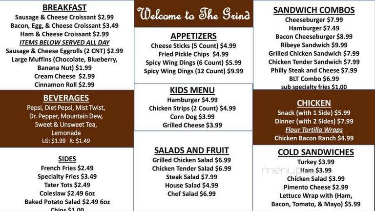 The Grind Cafe and Coffee Shop - Russellville, AL menu_pic
