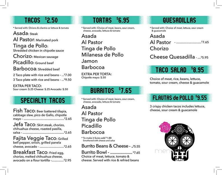 Jefa Tacos - Aurora, IL menu_pic