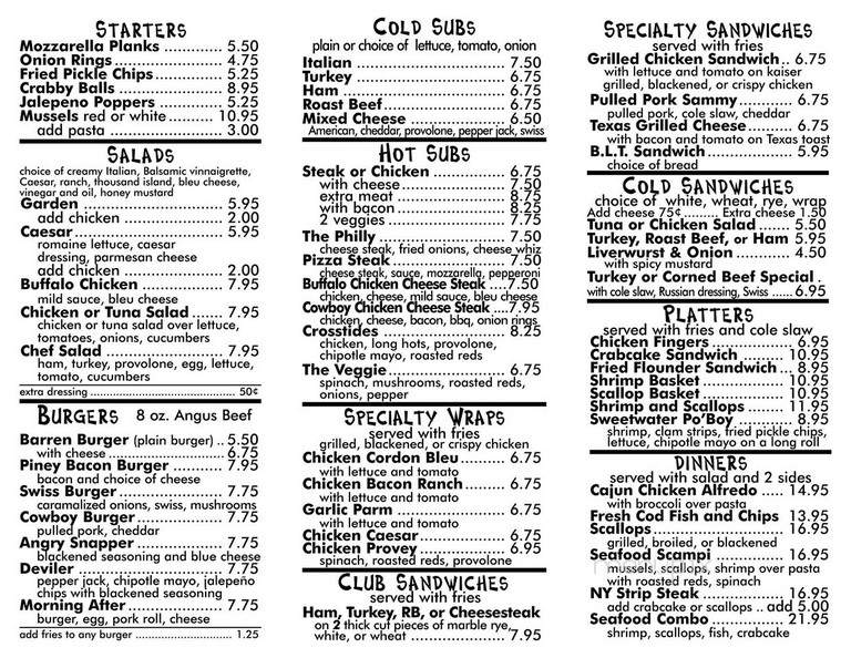 Jay's Sweetwater Grill - Hammonton, NJ menu_pic