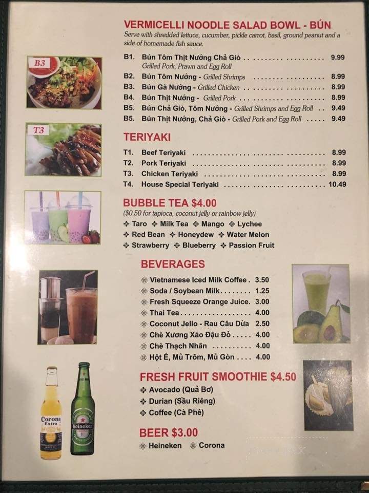 Pho Vy - Kent, WA menu_pic