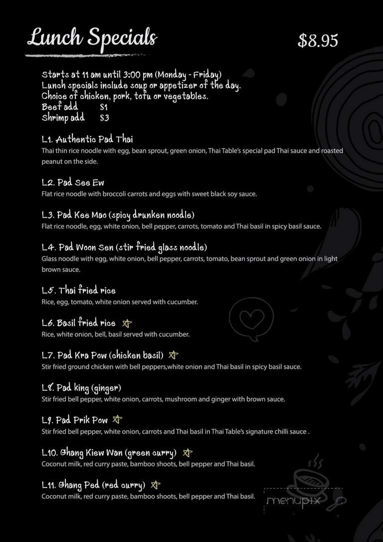 Thai Table - Maplewood, MO menu_pic