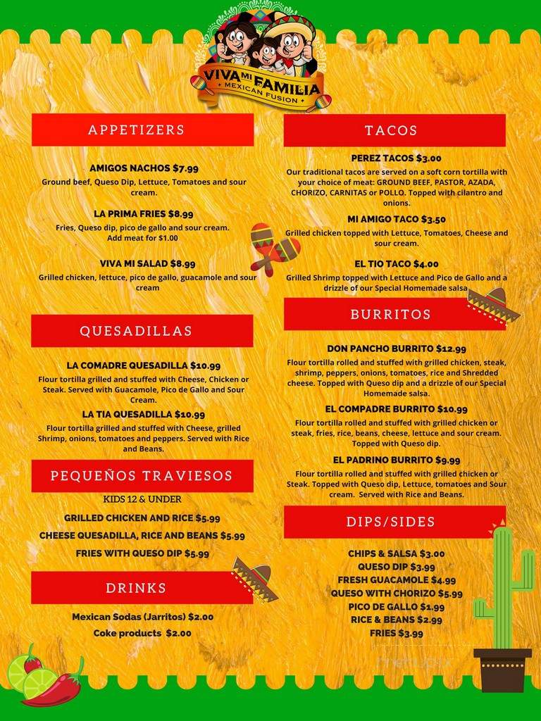 Taco La Familia - Chesterfield, MI menu_pic