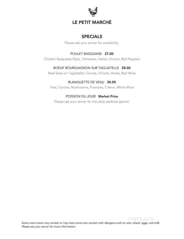 Le Petit Marche - Los Angeles, CA menu_pic