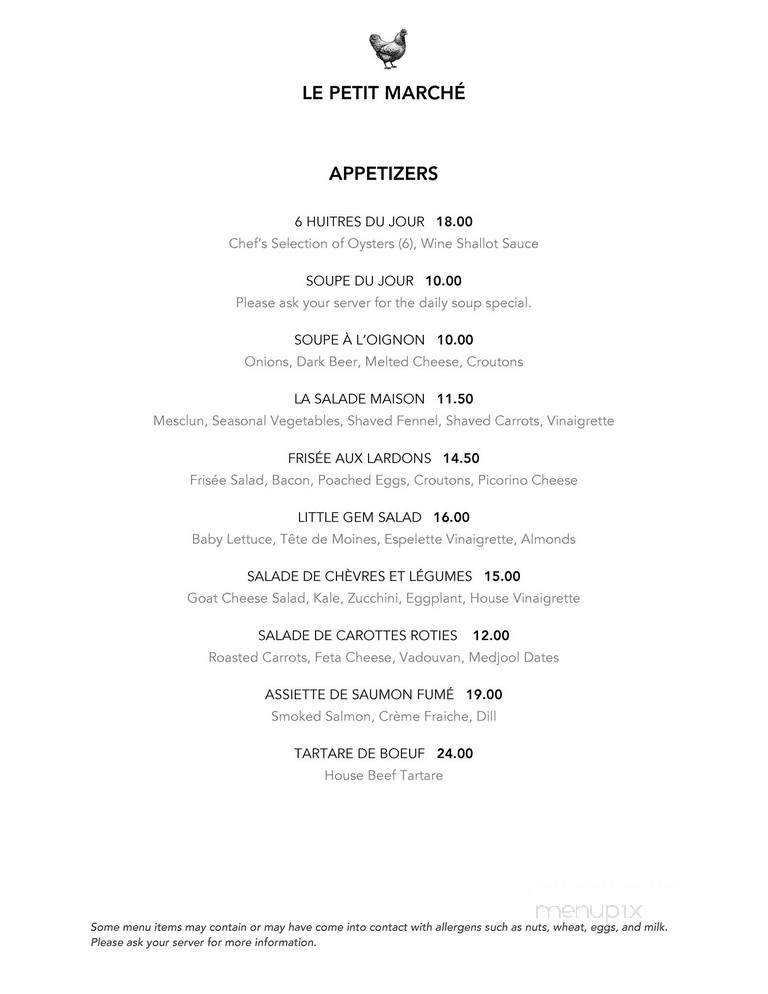 Le Petit Marche - Los Angeles, CA menu_pic